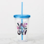 Meow - Niedliche CAT-Silhouetten und Paw-Prints Acryltrinkbecher (Vorderseite)