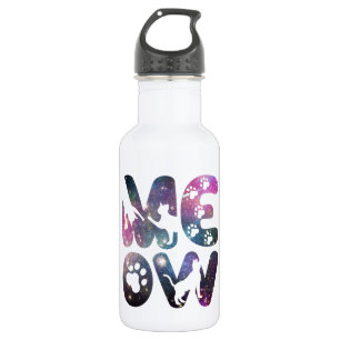 Meow - Niedliche CAT-Silhouetten und Paw-Prints Edelstahlflasche