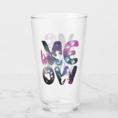 Meow - Niedliche CAT-Silhouetten und Paw-Prints Glas (Rückseite)