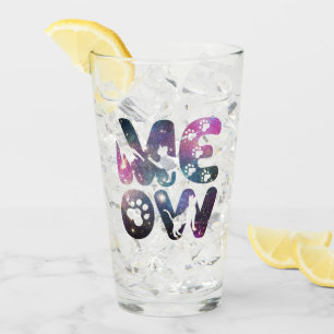 Meow - Niedliche CAT-Silhouetten und Paw-Prints Glas