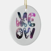 Meow - Niedliche CAT-Silhouetten und Paw-Prints Keramik Ornament (Rechts)
