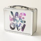 Meow - Niedliche CAT-Silhouetten und Paw-Prints Metall Brotdose (Rückseite)