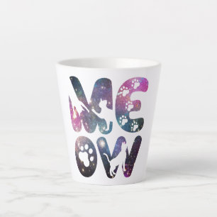 Meow - Niedliche CAT-Silhouetten und Paw-Prints Milchtasse