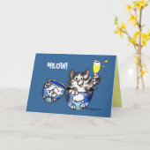 Meow! Niedliche Katzen-Karte Karte (Gelbe Blume)