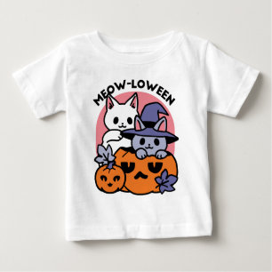 Meow - Niedliches Halloween Cat Design Baby T-shirt