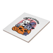 Meow - Niedliches Halloween Cat Design Fliese (Seite)
