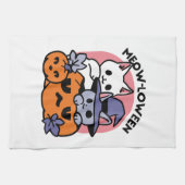 Meow - Niedliches Halloween Cat Design Geschirrtuch (Horizontal)