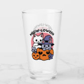 Meow - Niedliches Halloween Cat Design Glas (Vorderseite)
