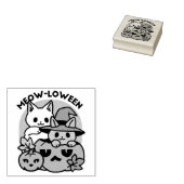 Meow - Niedliches Halloween Cat Design Gummistempel (Stempel)