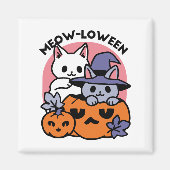 Meow - Niedliches Halloween Cat Design Magnet (Vorne)