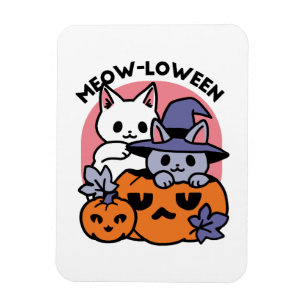 Meow - Niedliches Halloween Cat Design Magnet