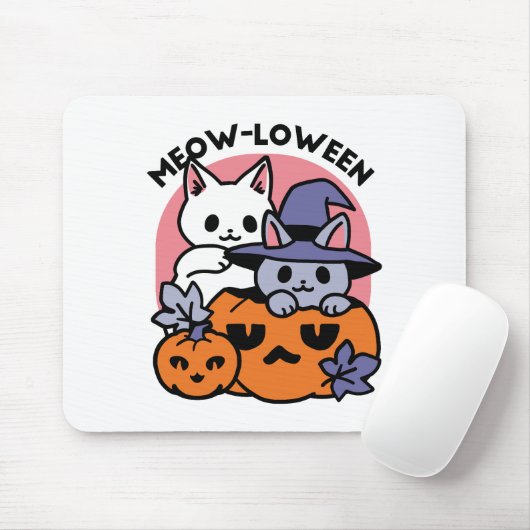 Meow - Niedliches Halloween Cat Design Mousepad (Mit Mouse)