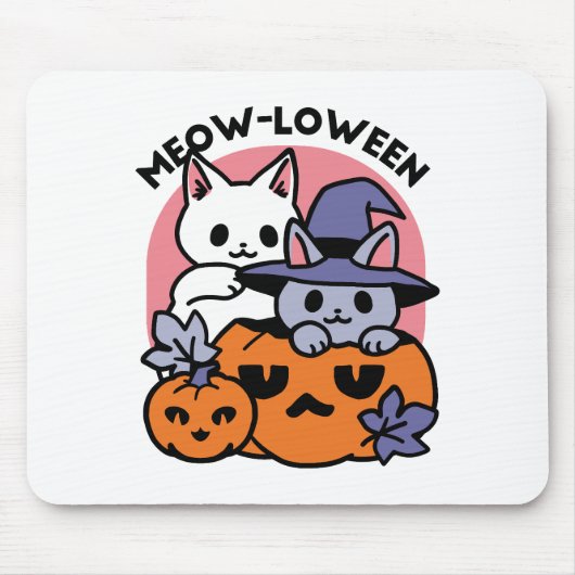 Meow - Niedliches Halloween Cat Design Mousepad (Vorne)