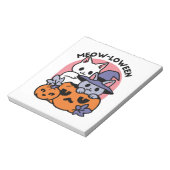 Meow - Niedliches Halloween Cat Design Notizblock (Rotiert)