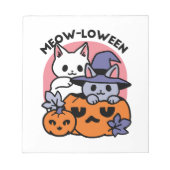 Meow - Niedliches Halloween Cat Design Notizblock (Vorderseite)