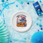 Meow - Niedliches Halloween Cat Design Pappteller (Party)