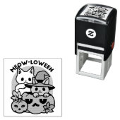 Meow - Niedliches Halloween Cat Design Permastempel (Beispiel)