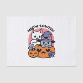 Meow - Niedliches Halloween Cat Design Seidenpapier