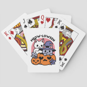 Meow - Niedliches Halloween Cat Design Spielkarten
