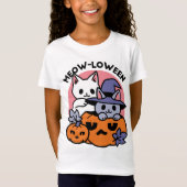 Meow - Niedliches Halloween Cat Design T-Shirt (Vorderseite)