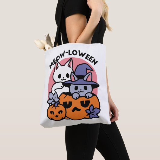 Meow - Niedliches Halloween Cat Design Tasche (Von Nahem)