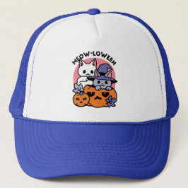 Meow - Niedliches Halloween Cat Design Truckerkappe