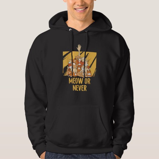 Meow or Never Cat Memes Kitten Trending Cat Mom Hoodie (Vorderseite)