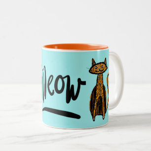 Meow Orange Kitty Tasse