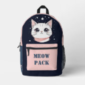 Meow Pack mit Niedlichem Cat-Backpack Bedruckter Rucksack (Vorderseite)