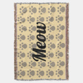 Meow, Paw Prints Decke (Vorderseite Vertikal)