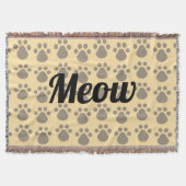 Meow, Paw Prints Decke (Vorderseite)