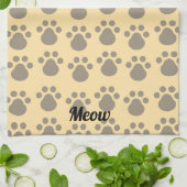 Meow, Paw Prints Geschirrtuch (Gefaltet)