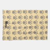 Meow, Paw Prints Geschirrtuch (Horizontal)