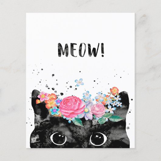 Meow Peeking Cat, Kitten Cat Lover Geschenkidee Flyer (Vorne)