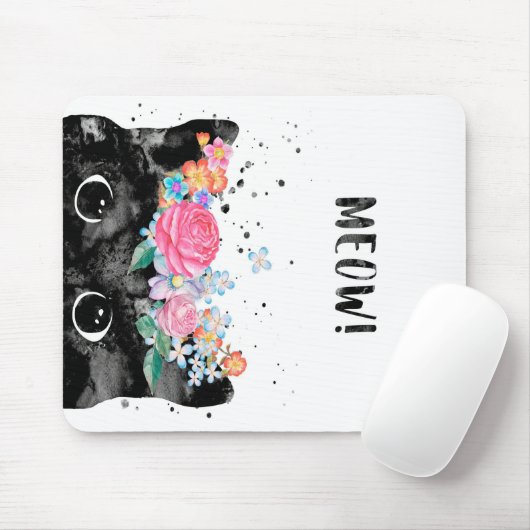 Meow Peeking Cat, Kitten Cat Lover Geschenkidee Mousepad (Mit Mouse)