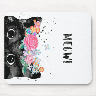 Meow Peeking Cat, Kitten Cat Lover Geschenkidee Mousepad