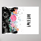 Meow Peeking Cat, Kitten Cat Lover Geschenkidee Poster (Vorne)