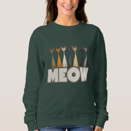 Meow Peeking Cats - Funny Cat Lover Humor Graphic Sweatshirt