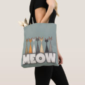 Meow Peeking Cats Funny Sage Green Cat Lover Print Tasche (Von Nahem)