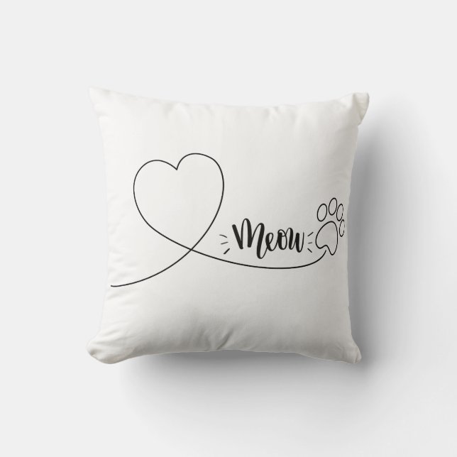 Meow , pillow for cat owners kissen (Vorderseite)