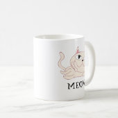 MEOW: Pink Cat Chillin' Coffee Tasse (VorderseiteRechts)