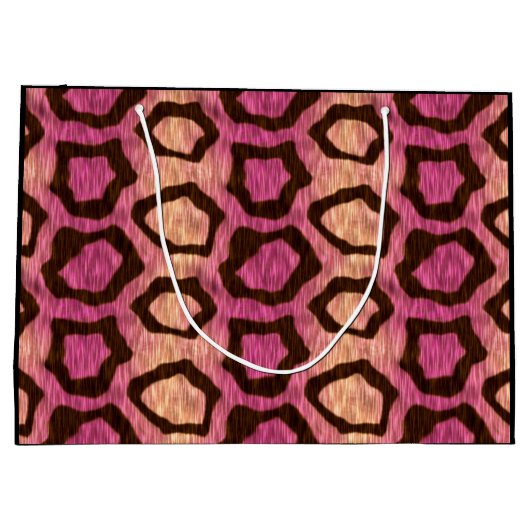 Meow Pink Wild Kitty Cool Große Geschenktüte (Rückseite)