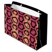 Meow Pink Wild Kitty Cool Große Geschenktüte (Rückseite Schrägansicht)