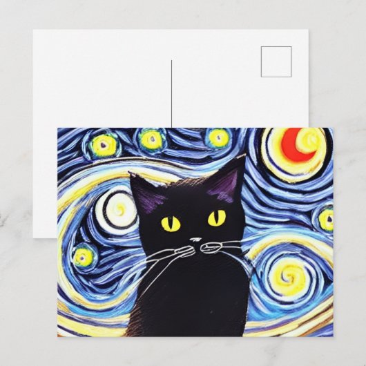 Meow Postcard Postkarte (Vorne/Hinten)