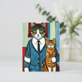 Meow Postcard Postkarte (Stehend Vorderseite)