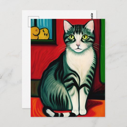 Meow Postcard Postkarte (Vorne/Hinten)