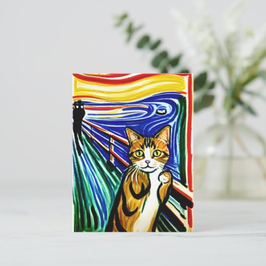 Meow Postcard Postkarte (Stehend Vorderseite)