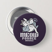Meow Pounce Snuggle - Niedliche schlafende Katzen Button (Vorne & Hinten)
