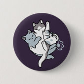 Meow Pounce Snuggle - Niedliche schlafende Katzen Button (Vorderseite)
