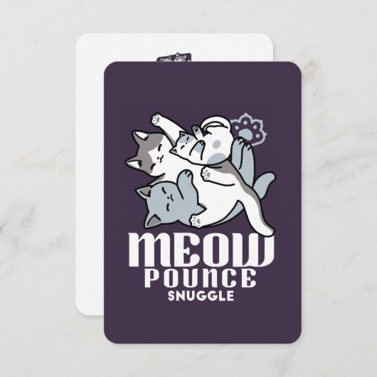 Meow Pounce Snuggle - Niedliche schlafende Katzen Dankeskarte (Vorne/Hinten)